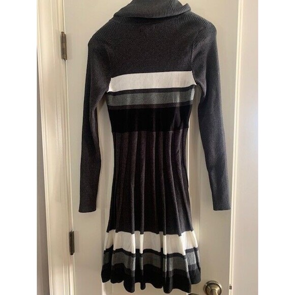 Calvin Klein Sweater Dress Womens Medium Gray Knit Cottage Core Academia - Picture 6 of 11